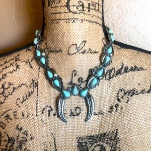 ZARA Western Style Turquoise/Silver Necklace